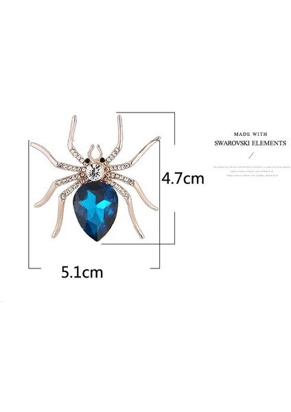 Mavi Stil Kadınlar Için Kristal Örümcek Broşlar Rhinestone Böcek & Broşlar Düğün Broşu Şık Aksesuarlar (Yurt Dışından)