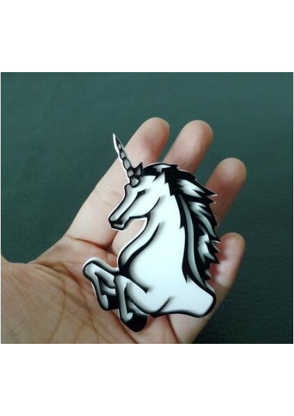 Siyah Beyaz Tarzı Moda Takı Siyah ve Beyaz Unicorn Broş Akrilik Yaka Broş Hediye Rozeti Aksesuarları Yaka Iğnesi Broşlar (Yurt Dışından)