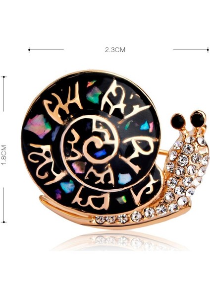 Siyah Stil Enamel Abalone Kabuk Salyangoz Zarif Inci Broş Korsaj Hayvan Broşlar Kadın Erkek Takım Aksesuarı (Yurt Dışından)