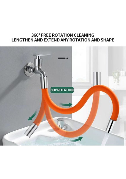 Esnek Silikon Tüp Mutfak Musluk Aksesuarları Evrensel Arayüz 360 Derece Su Musluğu Uzatma Hortumu-Siyah, 20CM (Yurt Dışından) fiyatları