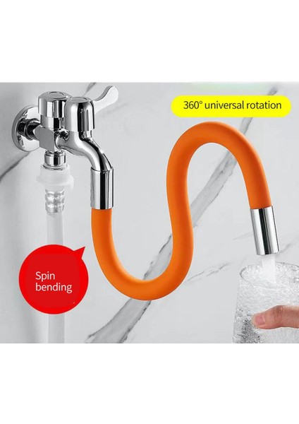 Esnek Silikon Tüp Mutfak Musluk Aksesuarları Evrensel Arayüz 360 Derece Su Musluğu Uzatma Hortumu-Siyah, 20CM (Yurt Dışından) modelleri