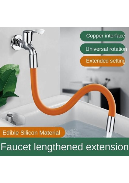 Esnek Silikon Tüp Mutfak Musluk Aksesuarları Evrensel Arayüz 360 Derece Su Musluğu Uzatma Hortumu-Siyah, 20CM (Yurt Dışından) indirimleri