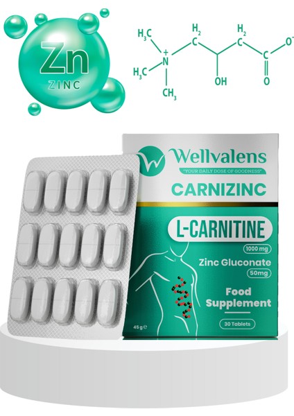 Carnizinc L-Carnitine 1000 mg & Zinc Gluconate 50 mg 30 Tablet