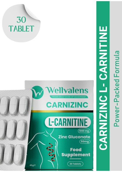 Carnizinc L-Carnitine 1000 mg & Zinc Gluconate 50 mg 30 Tablet