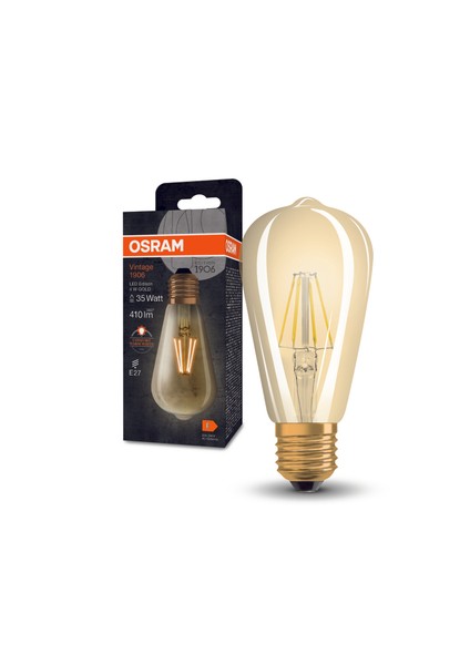 LED Vintage Gold Edison 4W 2400K 410LM E27 Duy Flamanlı Sarı Işık Ampul