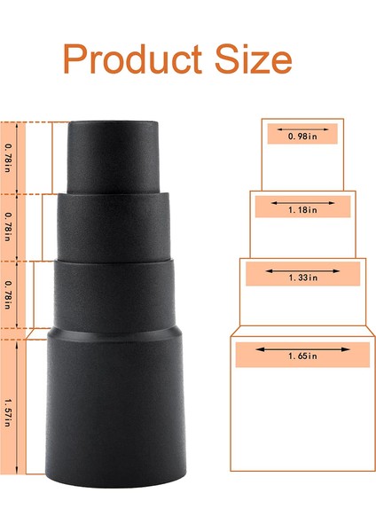 Vacuum Cleaner Power Tool Adaptor, 6 Pcs Vacuum Hose Adapter Reducer Hose For Dust Extraction Vacuum Cleaner (Yurt Dışından)