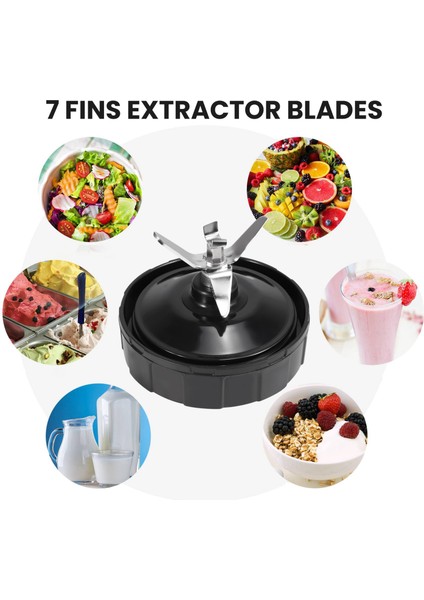 2pcs 7 Fıns Extractor Blades Replacement Part Bottom Blade For Auto Iq BL642 NN102 BL2013 (Yurt Dışından) fırsatları