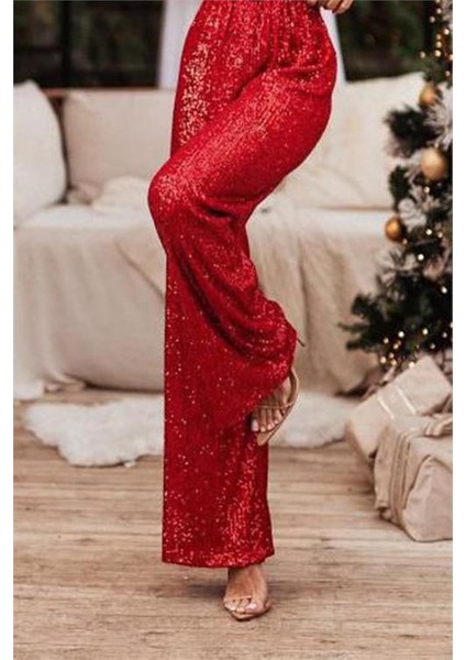 Kadın Kırmızı Kemerli Tasarım Tulum DPNBEMP2350 fırsatları