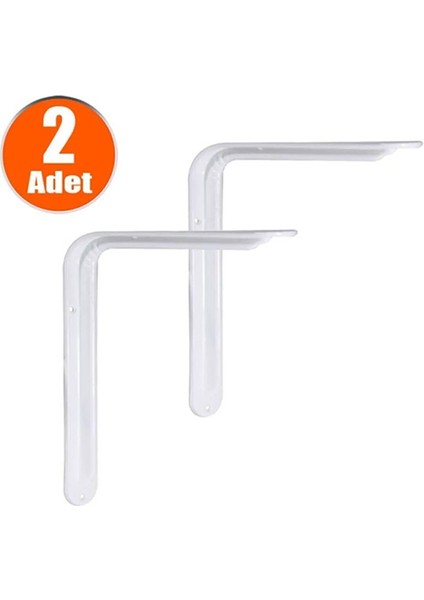 Raf Altı Ayak Raf Tutucu L Demir 23 x 28 cm Beyaz Montaj Aparatı (2 Adet)