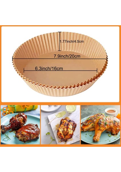 Hava Fritöz Tek Kullanımlık Kağıt Astar 100 Adet Yapışmaz Hava Fritöz Gömlekleri Hava Fritöz Parşömen Kağıdı Gıda Sınıfı Pişirme Kağıdı (Yurt Dışından)