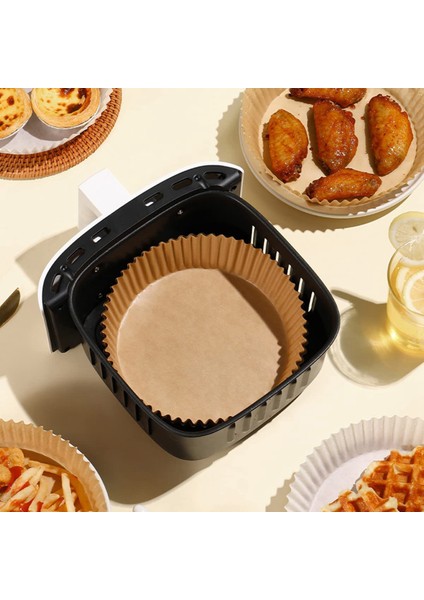 Hava Fritöz Tek Kullanımlık Kağıt Astar 100 Adet Yapışmaz Hava Fritöz Gömlekleri Hava Fritöz Parşömen Kağıdı Gıda Sınıfı Pişirme Kağıdı (Yurt Dışından)