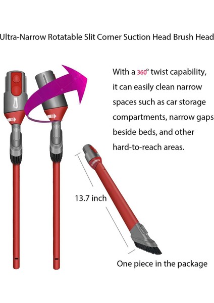 Dyson V15 V12 V11 V10 V7 V8 Fırça Aletleri Için: Iz Bırakmayan/yumuşak/sert Kıl Uzatma Hortumu Yatak Fırçası Dar Alan Aleti (Yurt Dışından)
