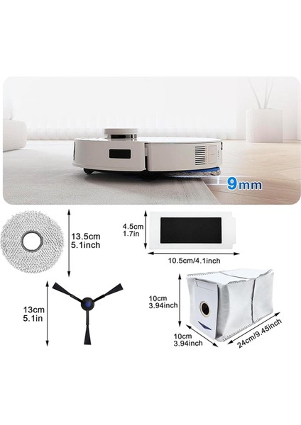 Ecovacs Deebot T30 Pro OMNI/T30 Omni Elektrikli Süpürge Için Yedek Aksesuar Seti, Mendiller, Yan Fırçalar, Toz Torbaları Filtreler (Yurt Dışından)
