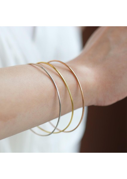 Ajda Modeli Gümüş Ince Bilezik