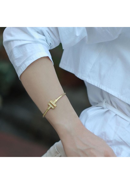 Tffny Model Gold Kaplama Gümüş Kelepçe