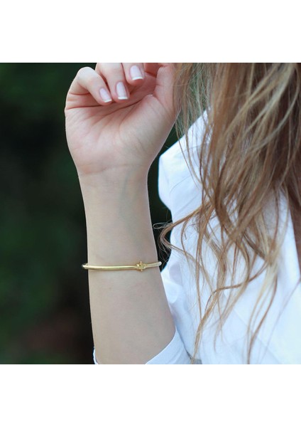 Tffny Model Gold Kaplama Gümüş Kelepçe