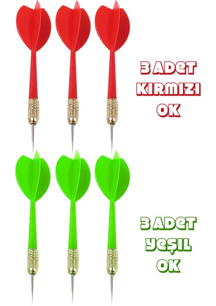 17 Inç Çift Taraflı Dart Tahtası Seti 6 Çelik Oklu Dart Hedef Tahtası Oyunu Takımı Dart Seti 516