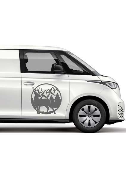 Dağ Orman Geyik Av Avcı Hunter 4x4 Offroad Sticker Araba Oto Karavan Etiket 02169