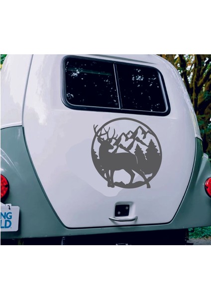 Dağ Orman Geyik Av Avcı Hunter 4x4 Offroad Sticker Araba Oto Karavan Etiket 02169 fırsatları