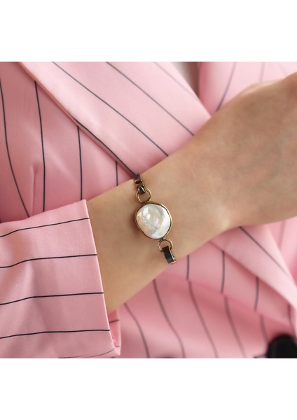 Barok Inci Otantik Gümüş Kelepçe