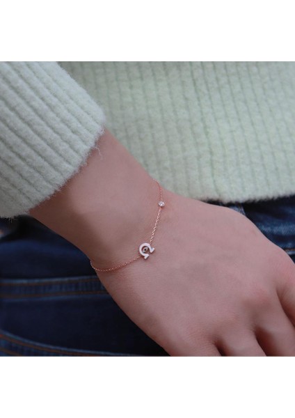 Şans Nalı Figürlü Zirkon Taşlı Mine İşli Rose Gold Kaplama Gümüş Bileklik fiyatları