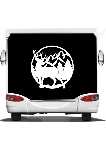 Dağ Orman Geyik Av Avcı Hunter 4x4 Offroad Sticker Araba Oto Karavan Etiket 02169
