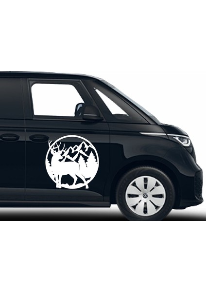Dağ Orman Geyik Av Avcı Hunter 4x4 Offroad Sticker Araba Oto Karavan Etiket 02169