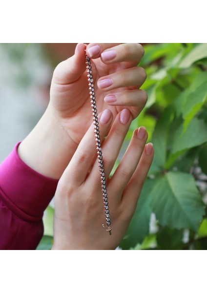 Elmas Montür Rose Gold Kaplama Su Yolu Gümüş Bileklik fiyatları