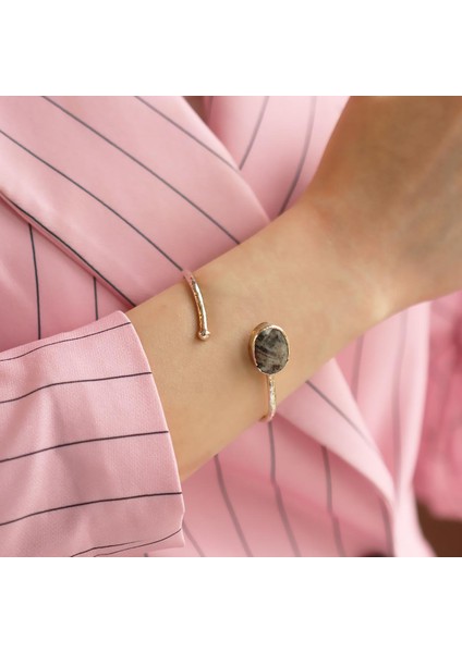 Rutil Kuvars Taşlı Otantik Gümüş Kelepçe fiyatları