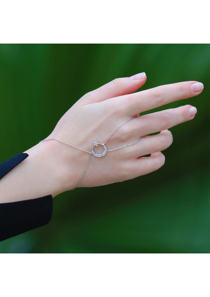 Ay Yıldız Zirkon Taşlı 925 Ayar Gümüş Şahmeran