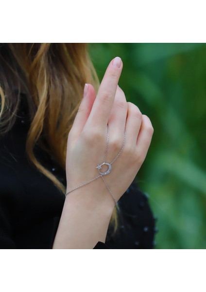 Ay Yıldız Zirkon Taşlı 925 Ayar Gümüş Şahmeran fiyatları