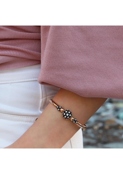 Topaz Modeli Altın Kaplama Gümüş Kelepçe