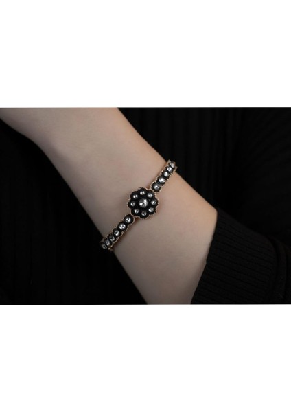 Çiçek Motifli Elmas Modeli Altın Kaplama Gümüş Kelepçe fiyatları