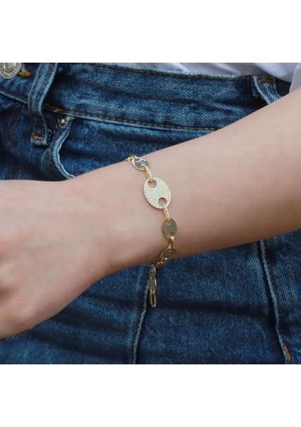 Düğme Modeli Zirkon Taşlı Gold Kaplama Gümüş Set fiyatları