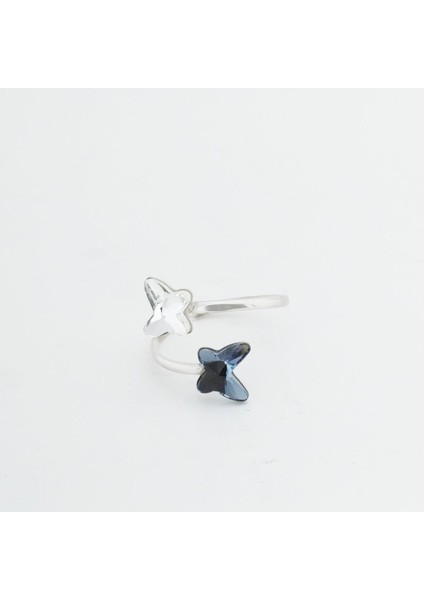 Swarovski Taşlı Renkli Kelebek Gümüş Yüzük fiyatları