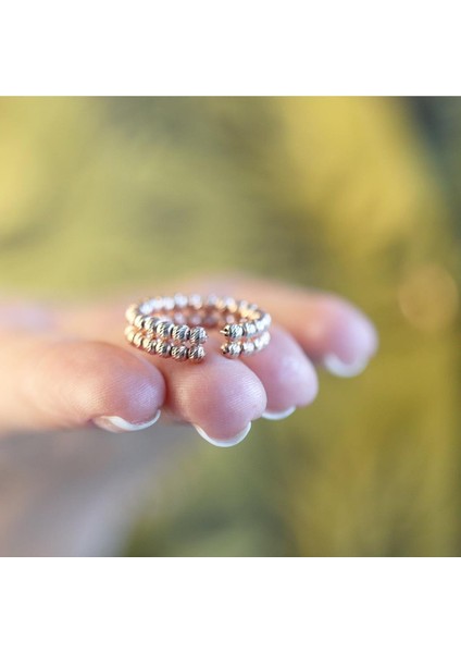 Rose Gold Kaplama Dorika Ayarlanabilir Gümüş Yüzük fiyatları