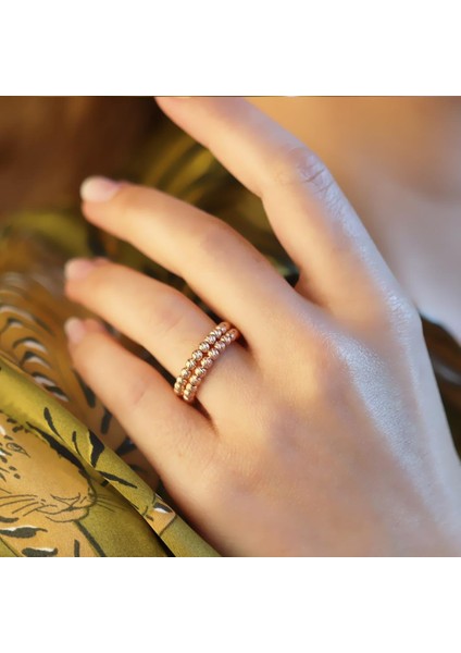 Rose Gold Kaplama Dorika Ayarlanabilir Gümüş Yüzük modelleri