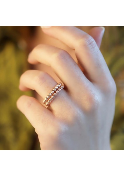 Rose Gold Kaplama Dorika Ayarlanabilir Gümüş Yüzük fırsatları