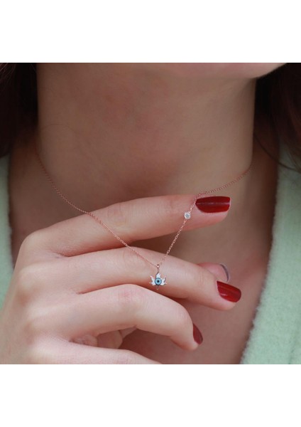 Yaprak Figürlü Zirkon Taşlı Mine Işli Rose Gold Kaplama Takım fırsatları