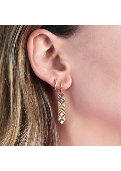 Apm Modeli Gold Kaplam Renkli Zirkon Taşlı Gümüş Set modelleri