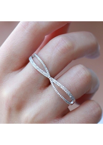 Sonsuzluk Model Çift Parmağı Saran Ayarlanabilir Gümüş Yüzük