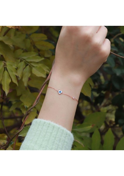 Kalp Figürlü Zirkon Taşlı Mine Işli Rose Gold Kaplama Gümüş Set fırsatları