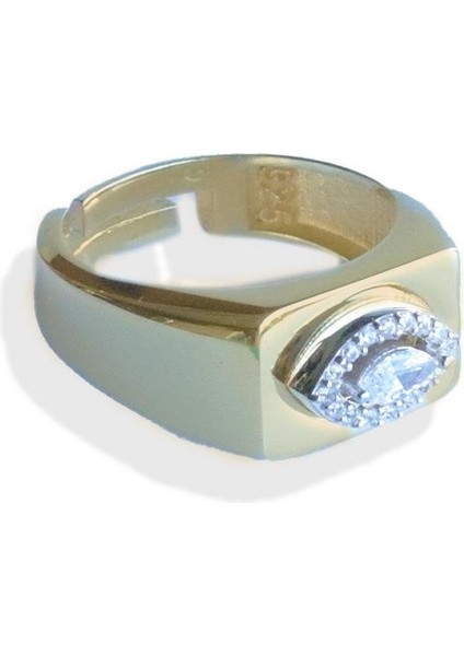 Taşlı Gold Kaplama Gümüş Göz Yüzük fırsatları