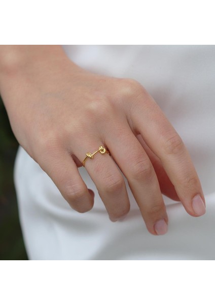 Çift Düğümlü Gold Kaplama Minimal Yüzük fiyatları