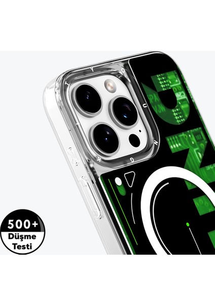 iPhone 16 Pro Kılıf Magsafe Şarj Özellikli Airbagli Future Streamer Serisi Kapak Yeşil