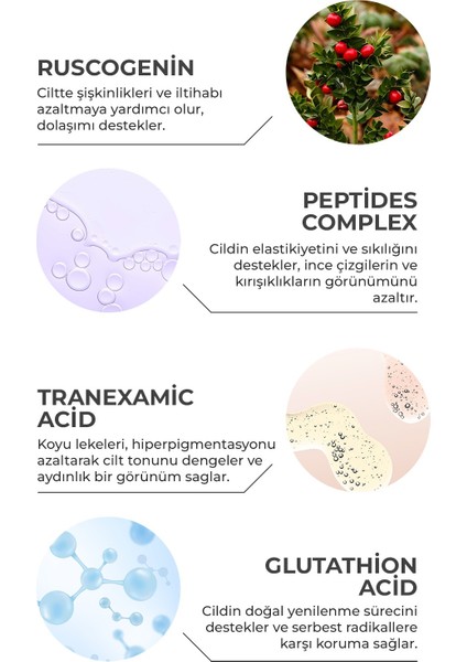 Tranexamic Acid+Glutatyon Koyu Halka Karşıtı Aydınlatıcı Göz Çevresi Kremi 12 ml