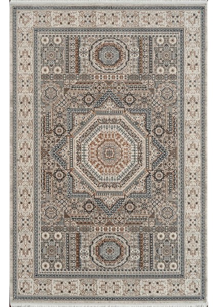 Marlow QJ02A Krem Lacivert Multi Akrilik Yumuşak Dokulu Klasik Vintage Halı