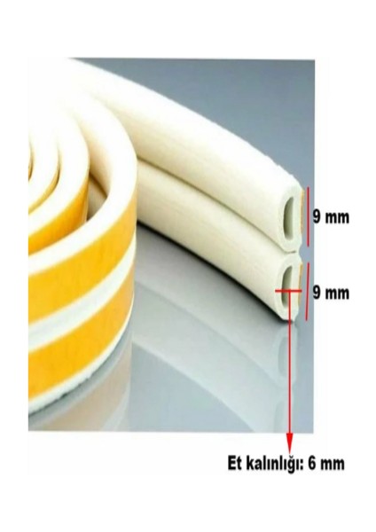 Kapı Bantı ve Pencere Fitili Bandı Yapışkanlı 2 x 5=10 Mt. Kahverengi..