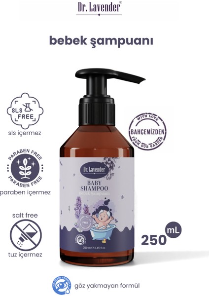 Doğal Bitkisel Lavanta Yağlı Bebek Şampuanı Göz Yakmaz Formül 250 ml