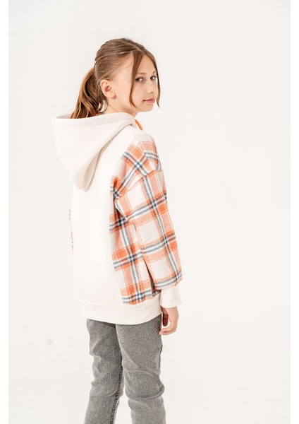 Kız Çocuk Ekose Garnili Üç Iplik Sweatshirt GG4529 modelleri